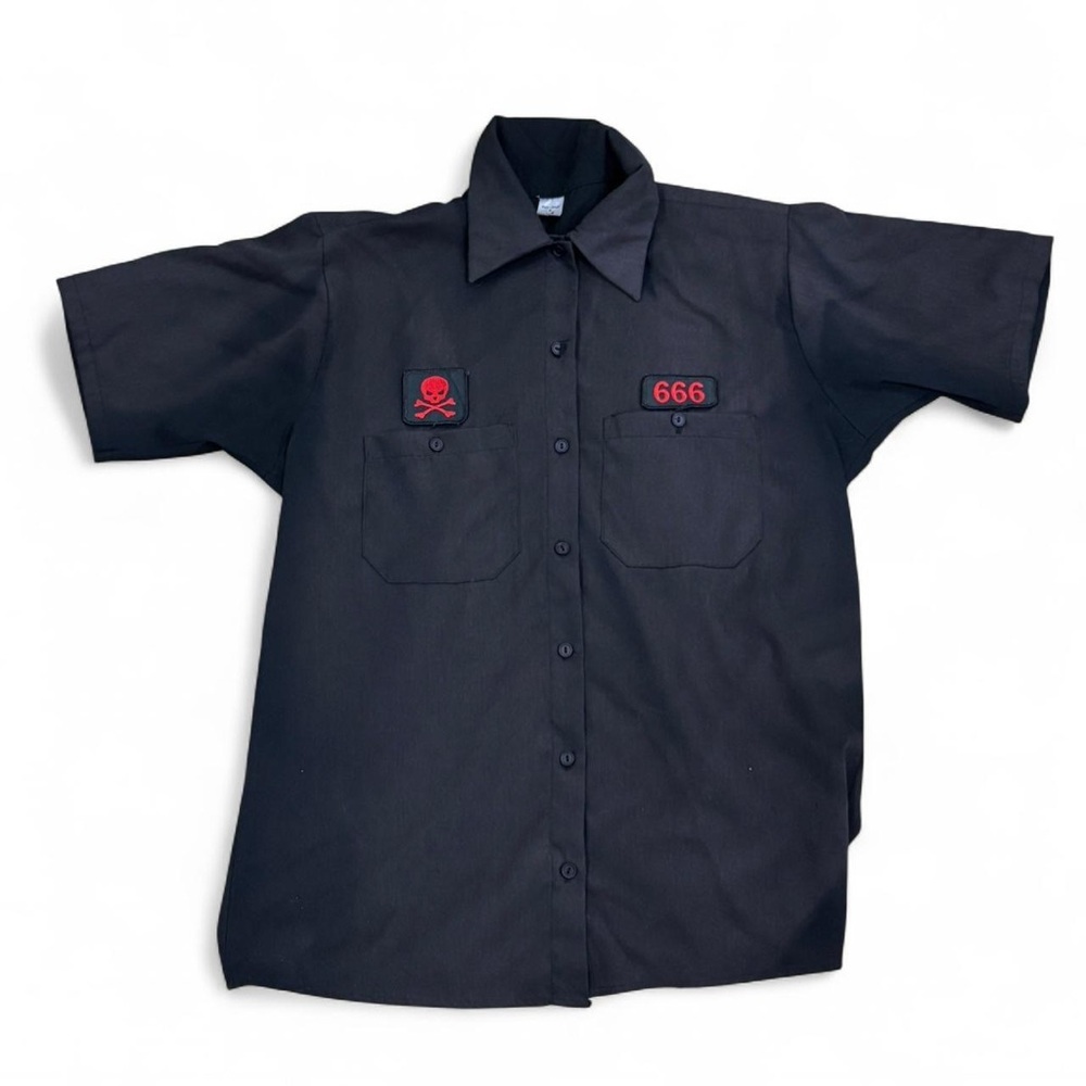 Men's Goth Black Vivienne Westwood Style Short Sleeve Shirt